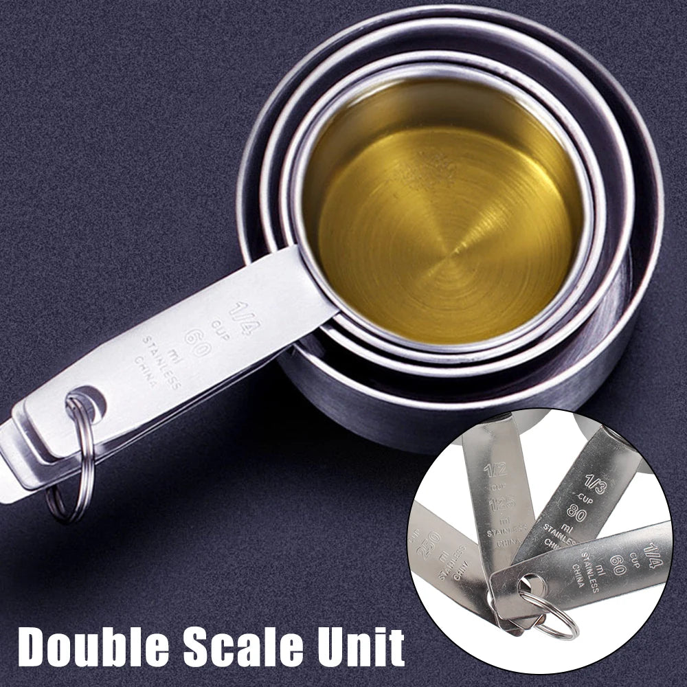 Stainless Steel Measuring Cups & Spoons Set | 1/4/6 PCS Measuring Cup Set Axl