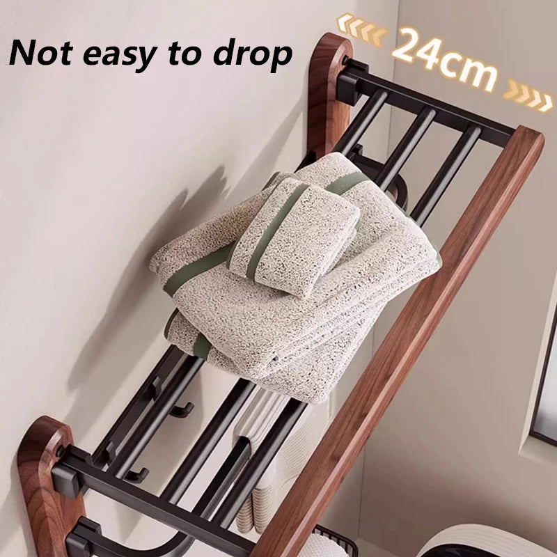 Wall-Mounted Wood & Metal Storage Shelf | Modern 2-Tier Rack Wall Storage Shelf Axl