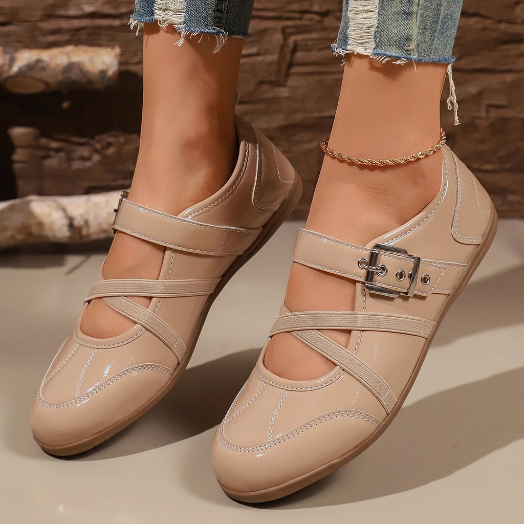 Women's Mary Jane Flats – Lightweight Buckle Casual Shoes Women's Mary Jane Flats Axl