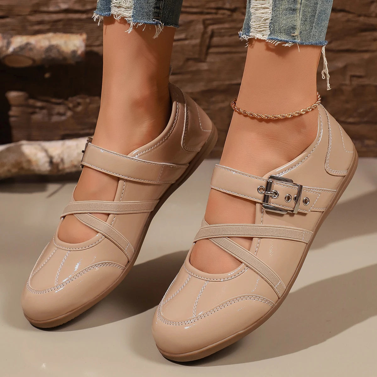 Women's Mary Jane Flats – Lightweight Buckle Casual Shoes Women's Mary Jane Flats Axl