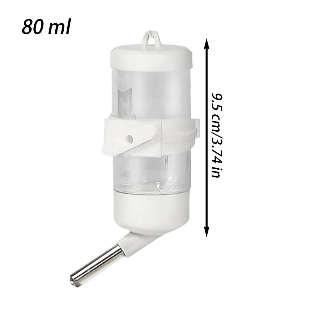 No-Drip Hamster Water Bottle 80ml | Cage Dispenser Small Pets Pet Water Bottle Axl White