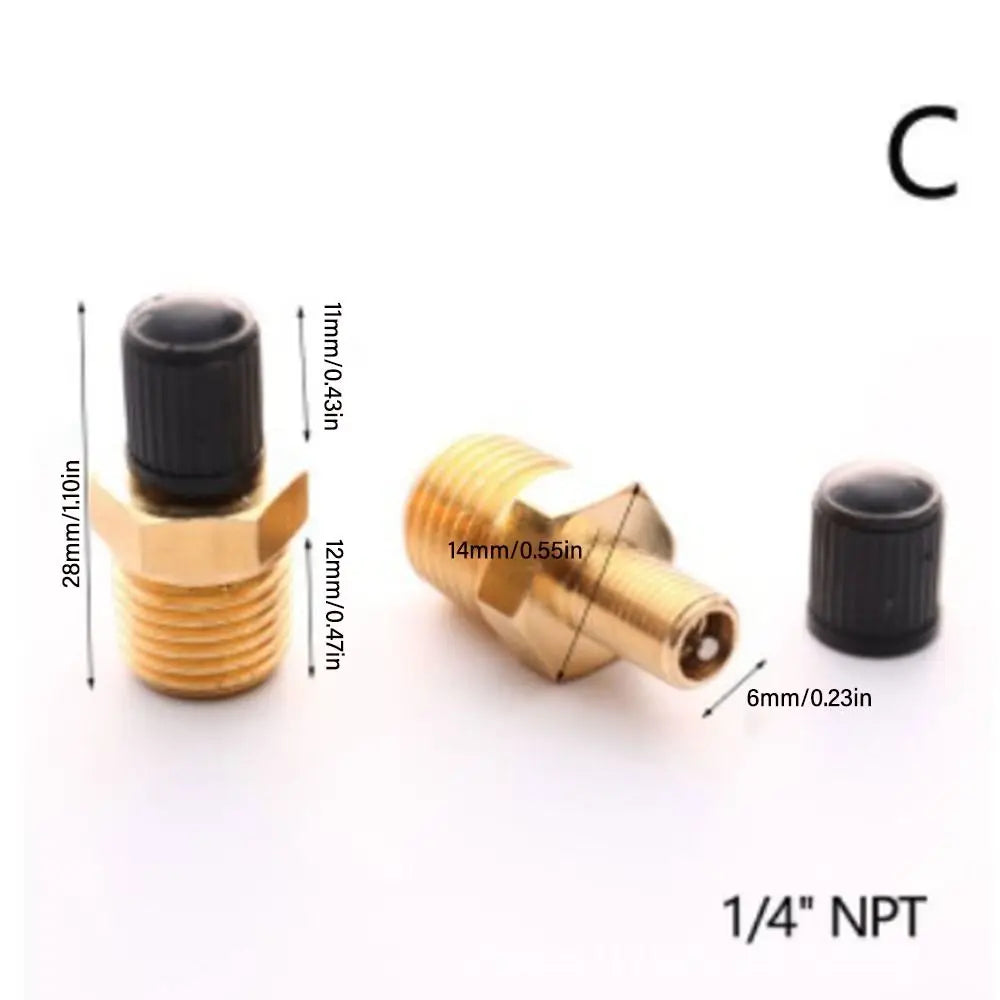 Brass Schrader Fill Valve 1/4 NPT 1/8 NPT M10 | Air Tank Tire Air Tank Fill Valve Axl