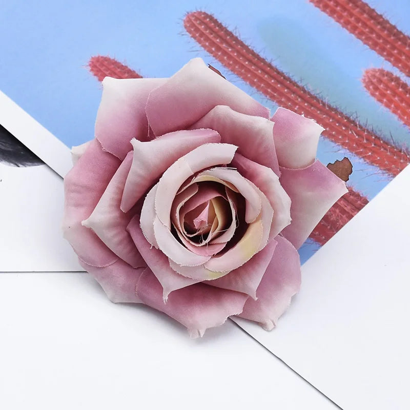 Silk Rose Artificial Flowers 5/10 Pcs | Wedding & Home Decor Artificial Silk Flowers Axl color 7 10 Pieces