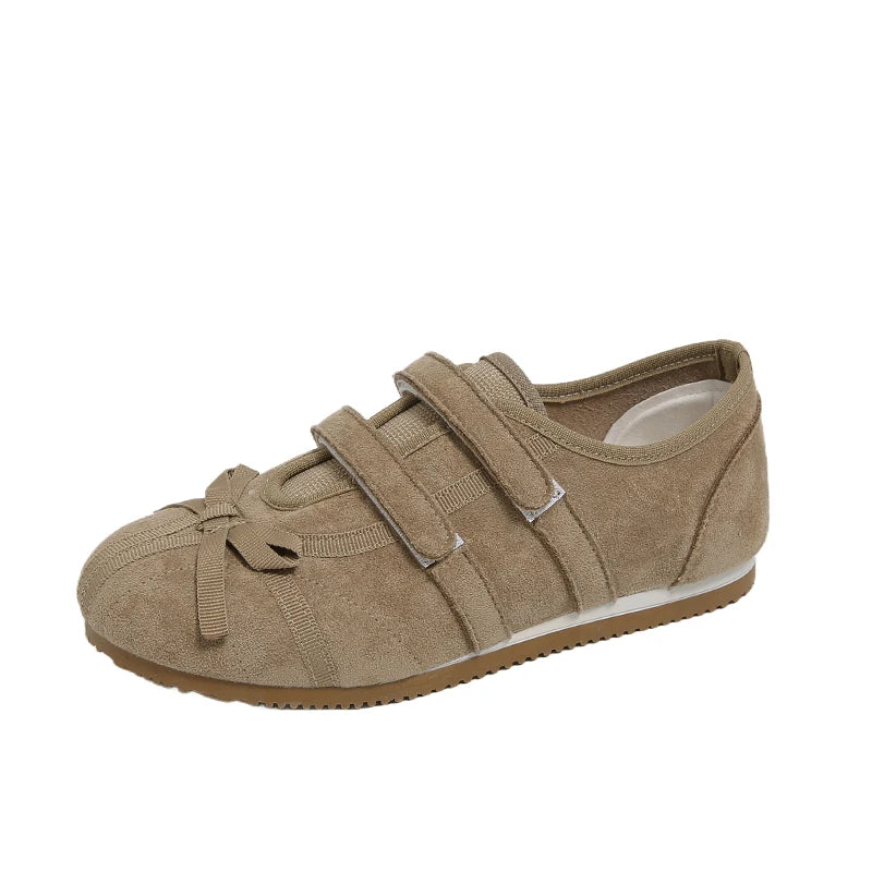 Women's Bow Ballet Flats – Mary Jane Loafers Spring Autumn Ballet Flats Axl Khaki 39