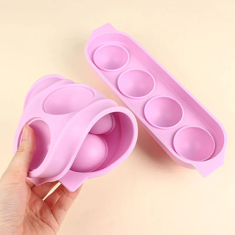 Large Silicone Ice Ball Mold – 4-Cavity Whiskey Ice Maker Ice Ball Mold Axl