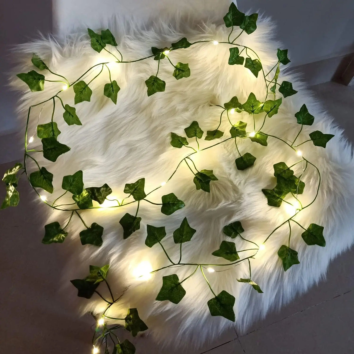 2M LED Artificial Green Leaf Vine String – Wedding Party Decor LED Vine Garland Axl