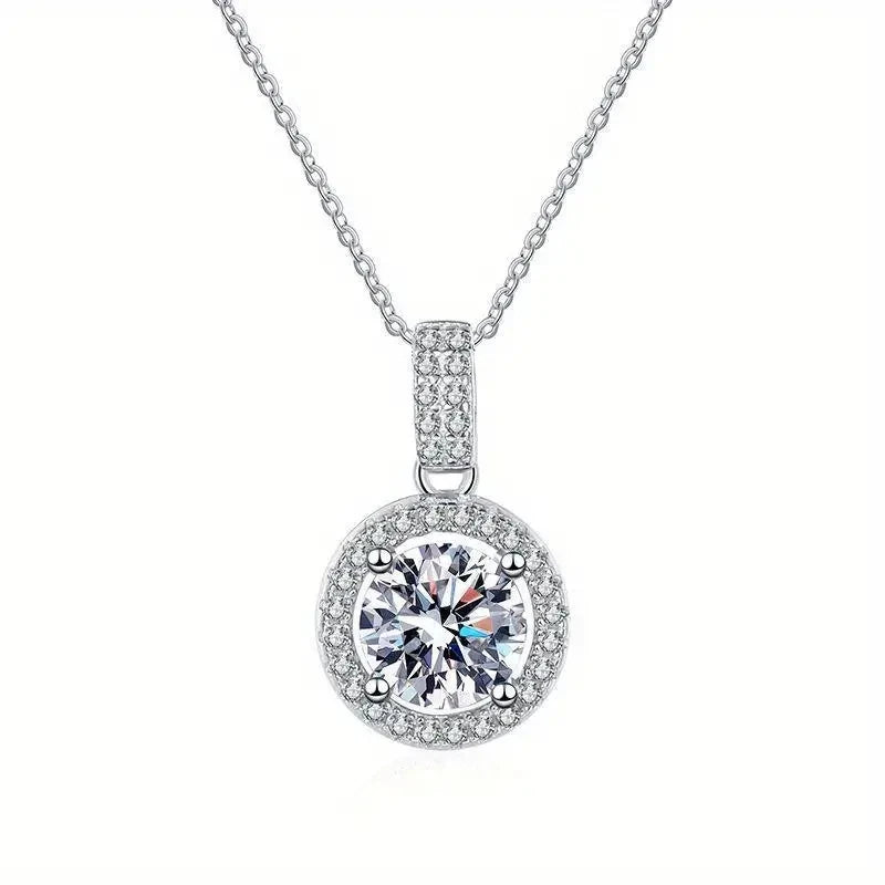 Huitan CZ Pendant Necklace – Crystal Wedding Jewelry for Women Pendant Necklace Axl