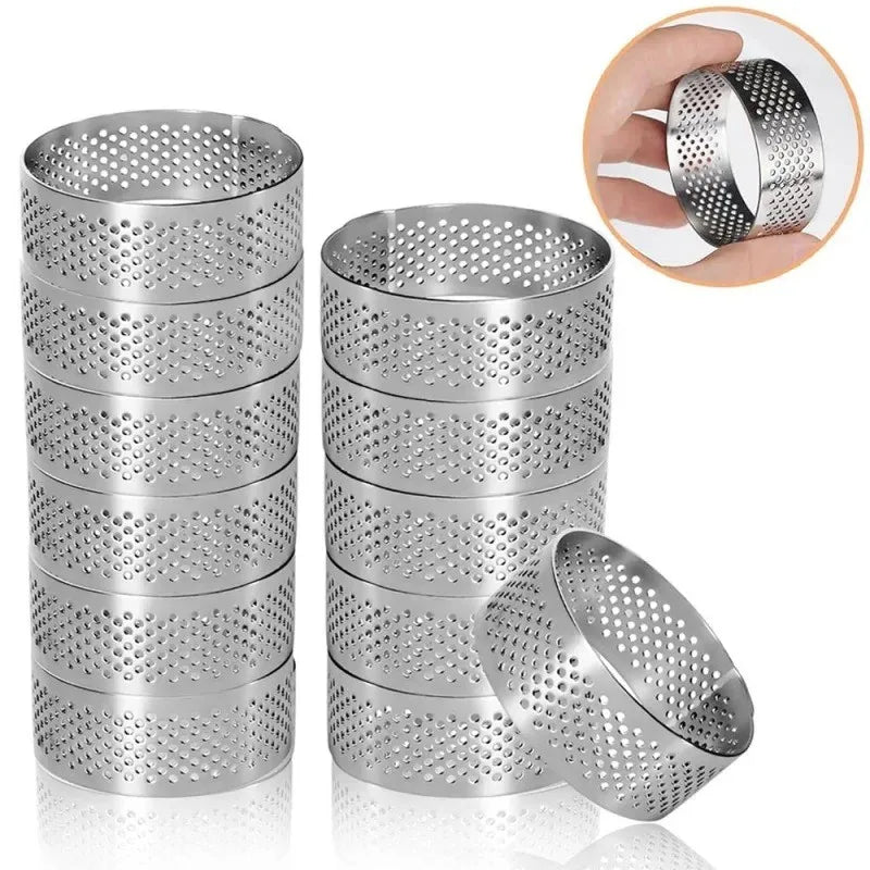 Perforated 304 SS Tart Ring 5cm – French Flan Baking Mold Tart Baking Mold Axl