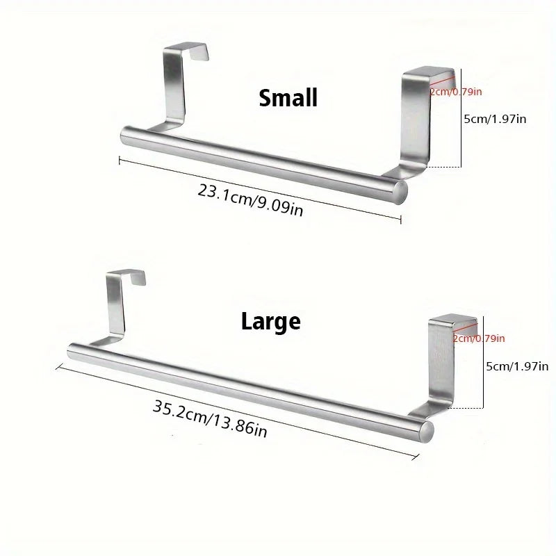 No-Drill Cabinet Door Towel Rack – Zinc Alloy Kitchen Organizer Cabinet Towel Rack Axl