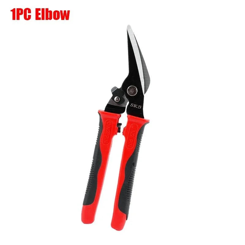 9-Inch Tin Snips – Straight & Curved Metal Cutting Shears Tin Snips Axl 1PC Elbow