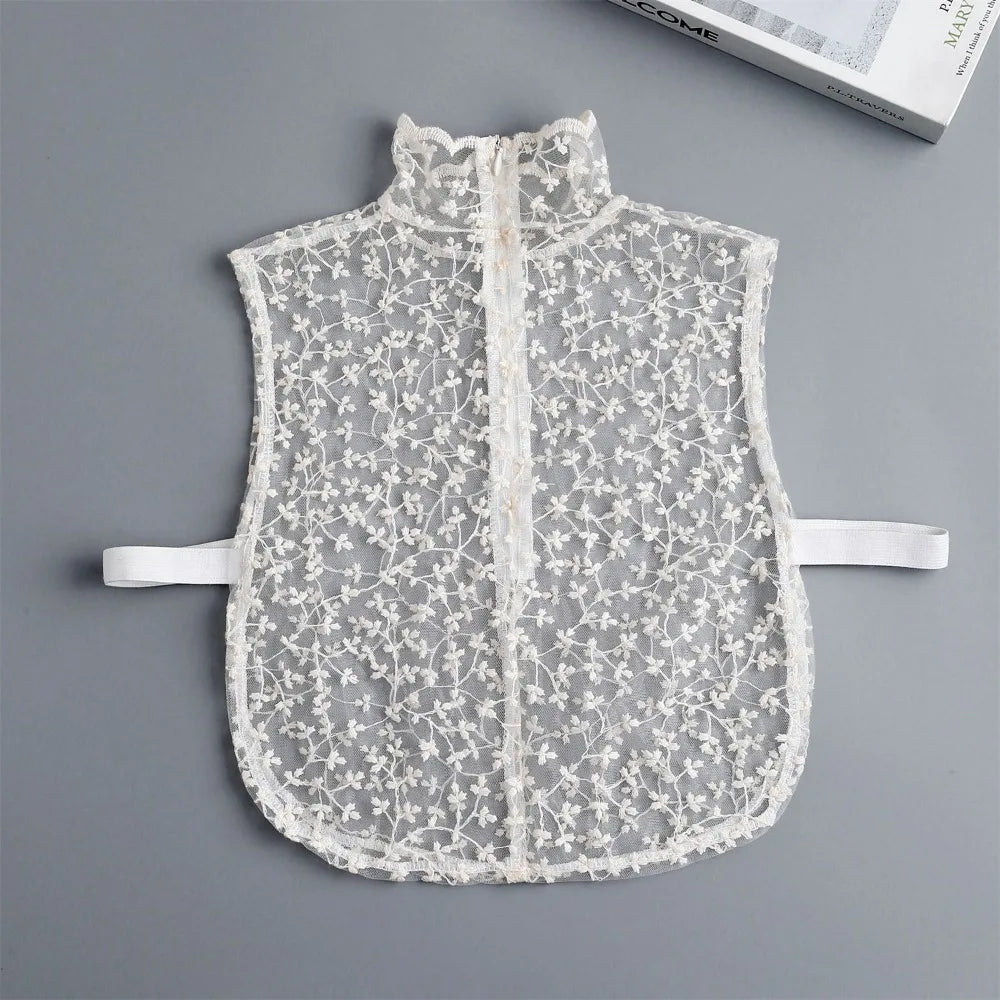 Women's Detachable Ruffle Collar – Removable Cotton Fake Collar Detachable Collar Axl beige