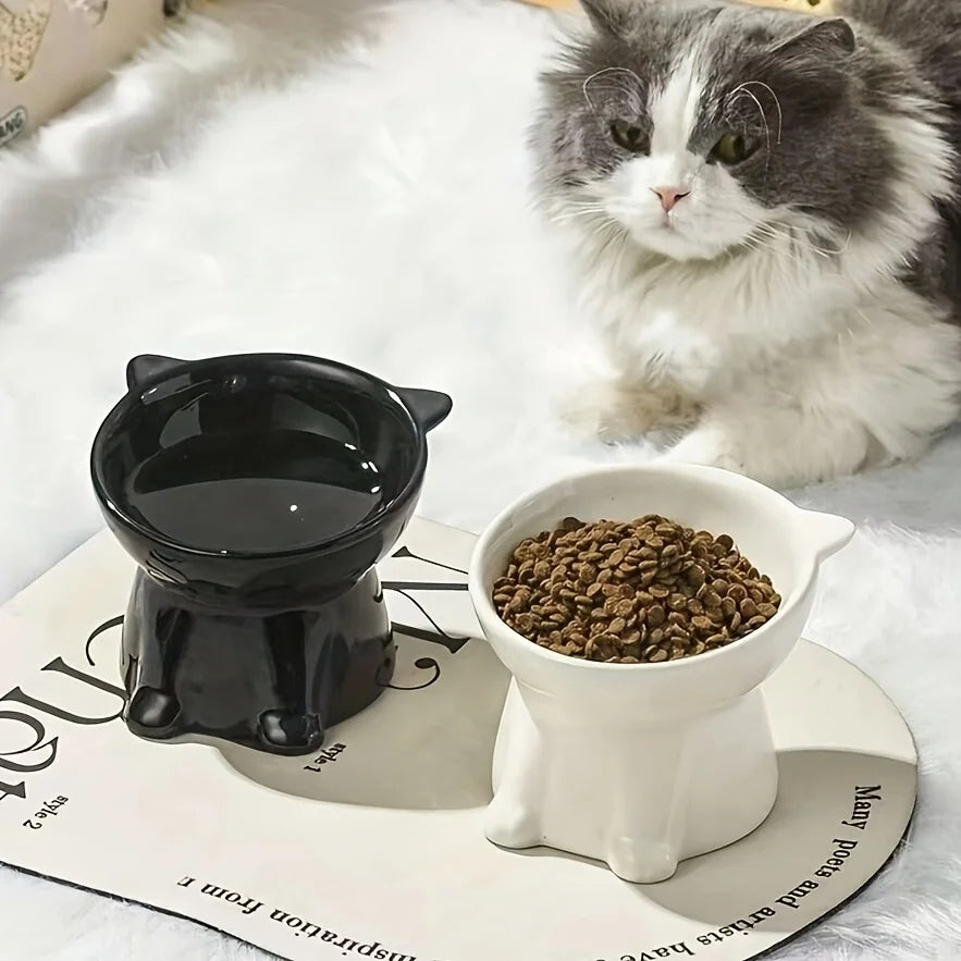 15° Tilted Cat Bowl – Anti-Vomit Pet Food & Water Station Cat Feeding Bowl Axl