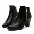 YBQJOO Women's Retro Block Heel Ankle Boots – Zip Closure Women's Ankle Boots Axl black 36