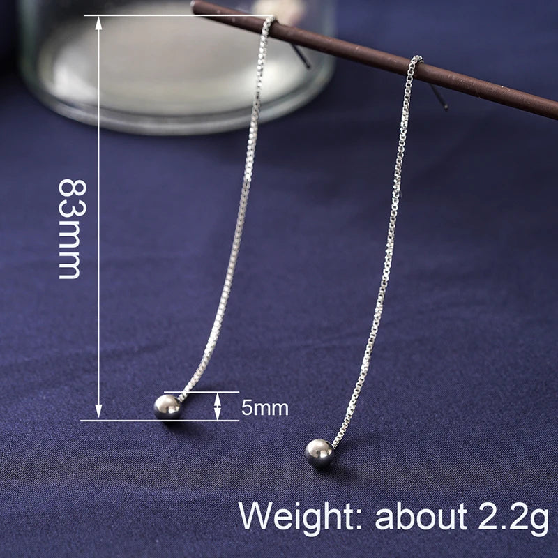 Huitan Bead Line Drop Earrings – 304 Stainless Steel Women Drop Earrings Axl