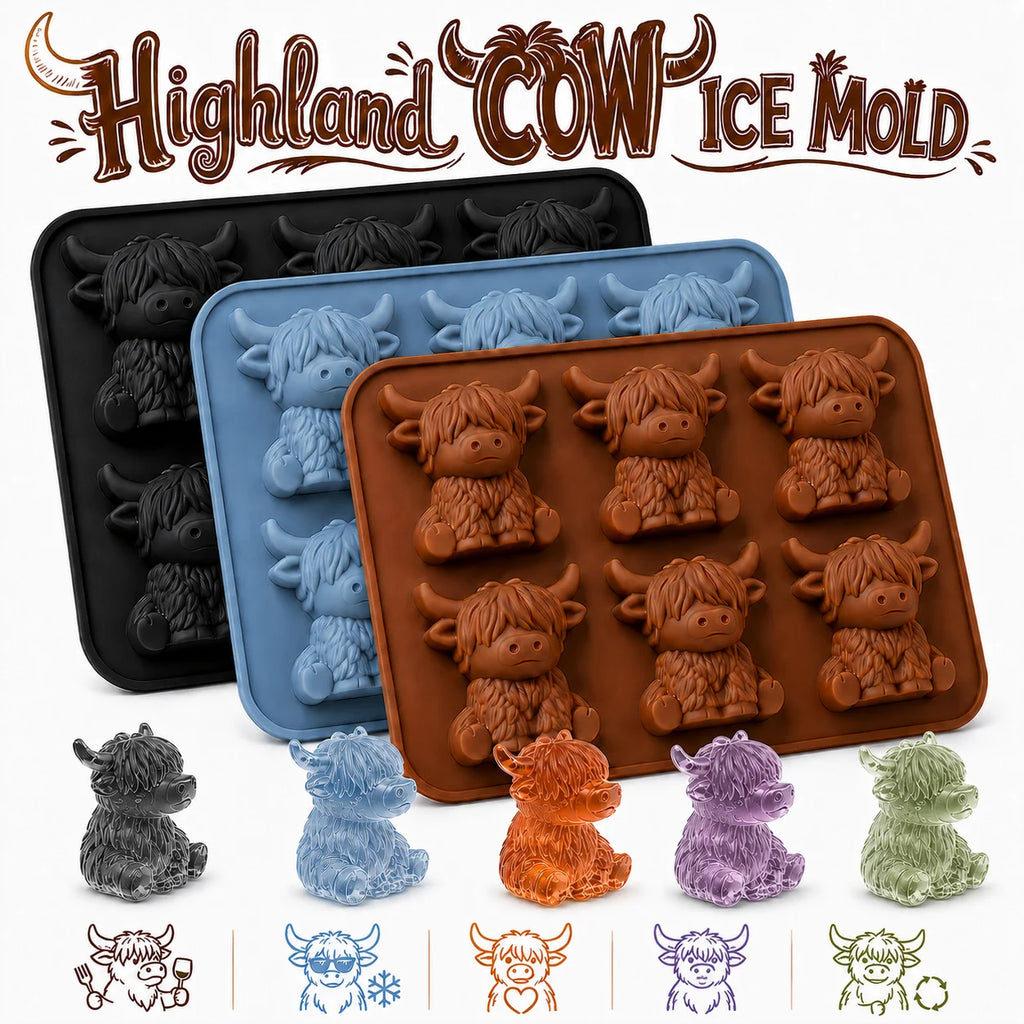 3D Highland Cow Silicone Ice Cube Tray – Yak Mold for Drinks Silicone Ice Cube Tray Axl