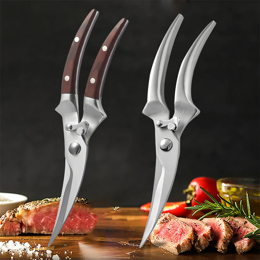 Professional Kitchen Scissors – Stainless Steel Meat & Bone Shears Kitchen Scissors Axl