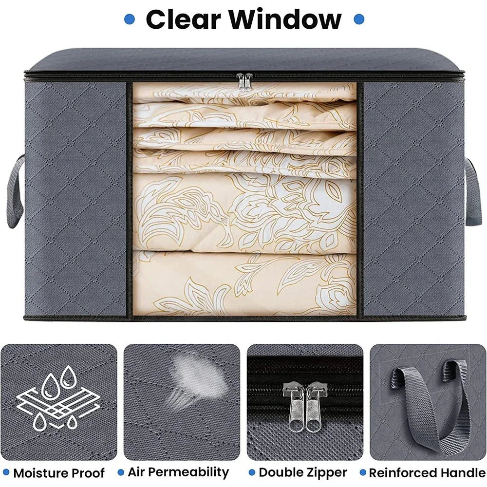 Foldable Quilt & Clothing Storage Bag – Bedding Organizer Box Bedding Storage Bag Axl
