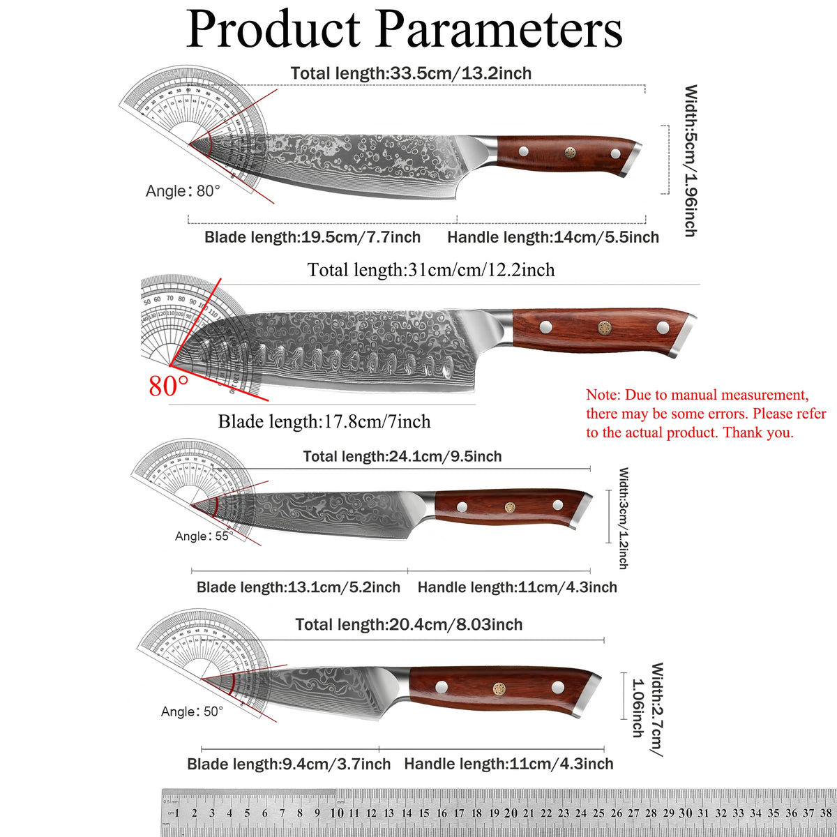 67-Layer Damascus Steel Kitchen Knife Set – 1 to 4 PCS Damascus Kitchen Knife Axl