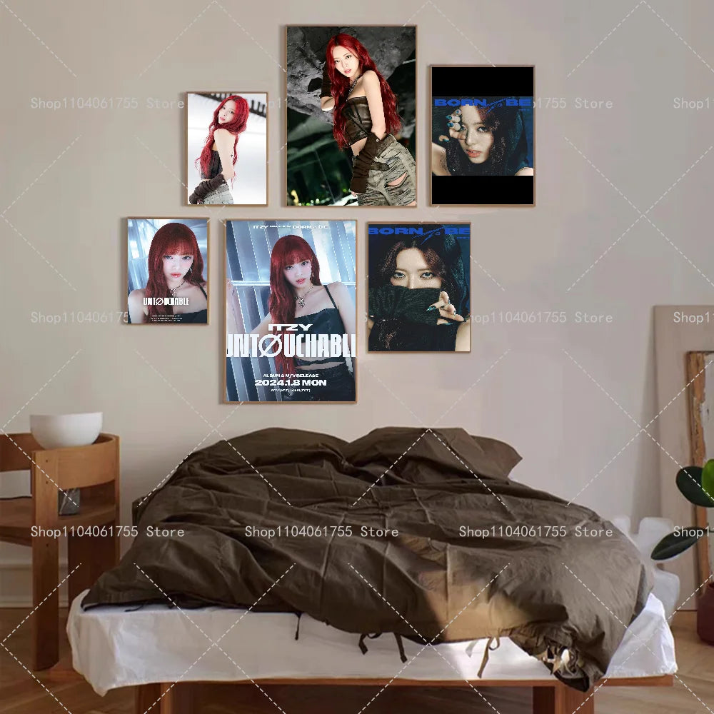 Kpop YUNA Self-Adhesive Waterproof Poster | Wall Art Sticker Wall Art Poster Axl