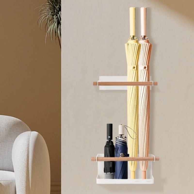Magnetic Umbrella Stand – Modern Metal & Oak Entryway Rack Umbrella Stand Axl