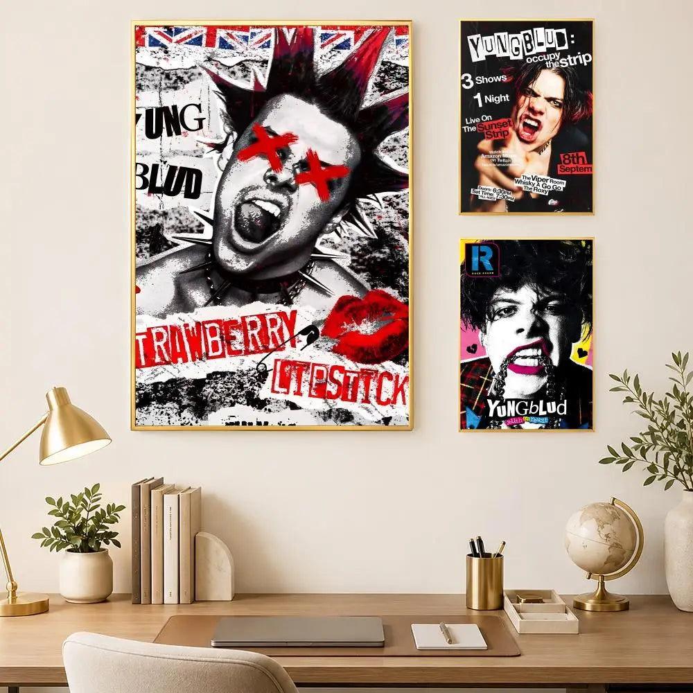 Yungblud HD PVC Self-Stick Wall Poster – Waterproof Decor Wall Art Poster Axl