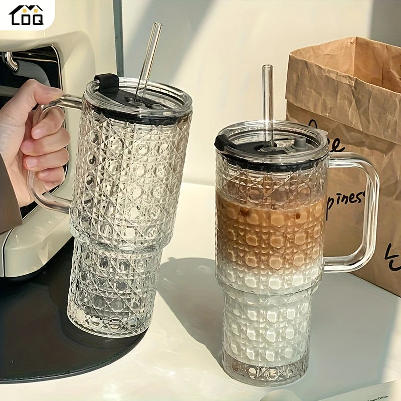 KEMORELA 700ml Insulated Glass Mug with Lid | Hot & Cold Insulated Glass Mug Axl 2PCS 700ML