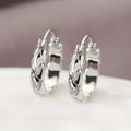Huitan Glossy Grid Hoop Earrings – Geometric Fashion Jewelry Hoop Earrings Axl E5871