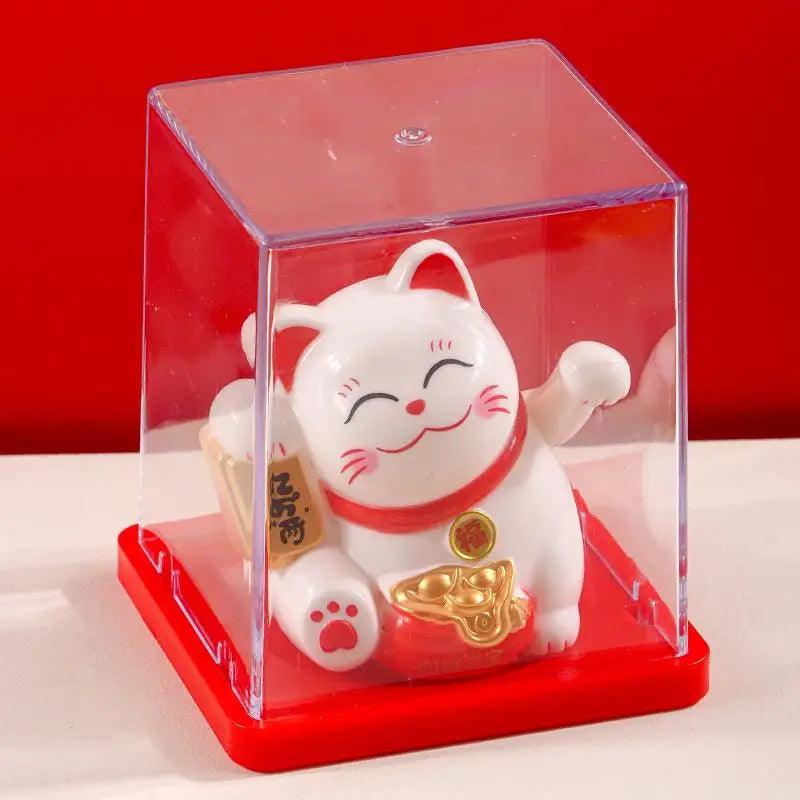 Solar Lucky Beckoning Cat Ornament – Home & Office Décor Solar Cat Ornament Axl A9