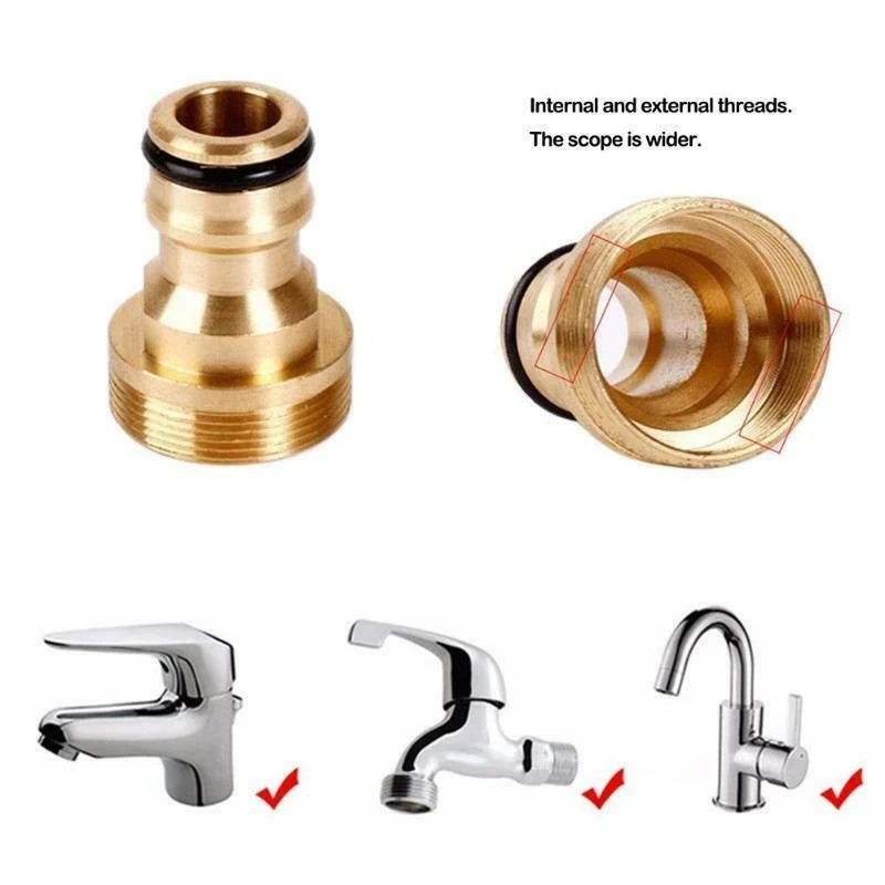 Brass Threaded Tap Connector – Kitchen & Garden Faucet Adapter Tap Connector Adapter Axl