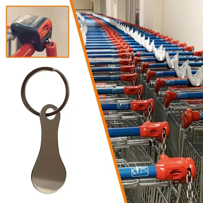 Stainless Steel Shopping Cart Token Key Ring – 2/4 Pack Trolley Token Key Ring Axl