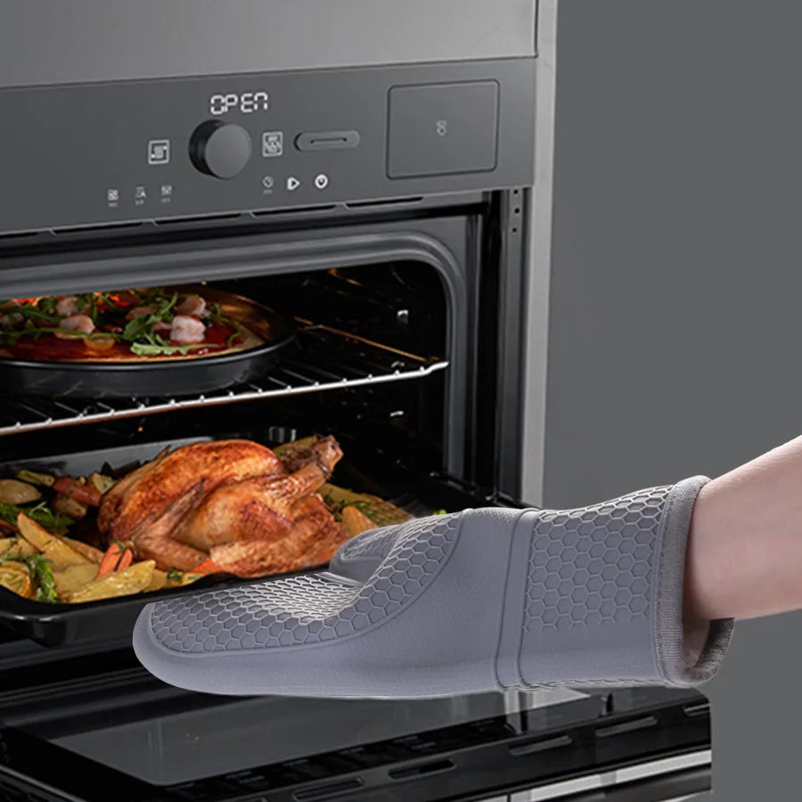 Silicone Oven Mitts 2-Pack | Heat Resistant 500°F, BPA-Free Silicone Oven Mitts Axl