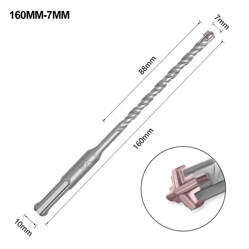 SDS Plus Drill Bit 4 Cutter Cross Tip – Concrete & Masonry Masonry Drill Bit Axl 7x160mm
