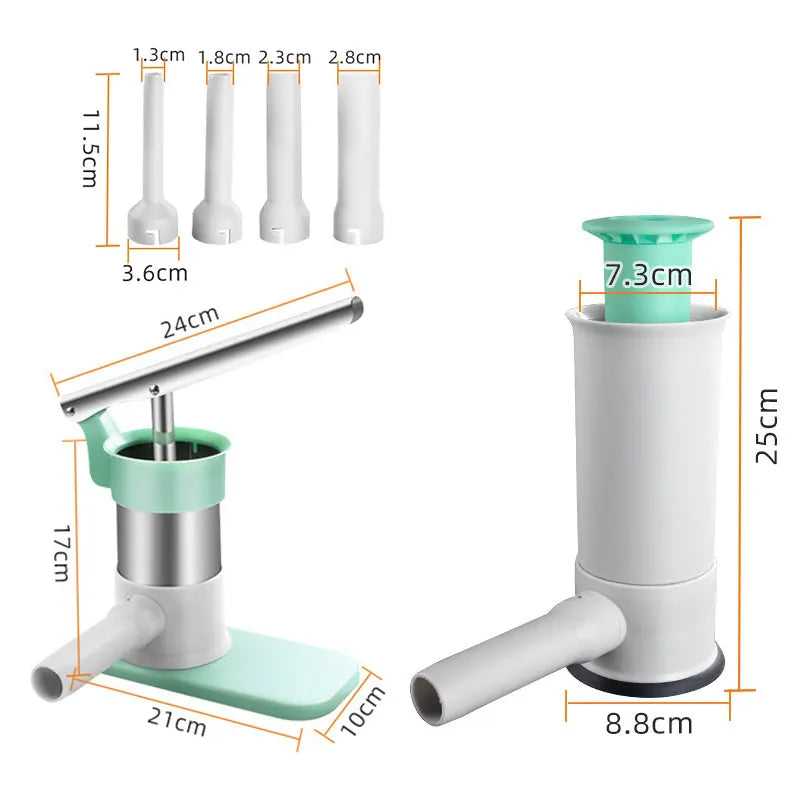 Manual Sausage Stuffer Machine – 4 Tubes, 1.1 lb Capacity Sausage Stuffer Machine Axl