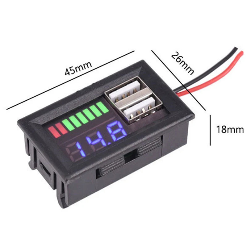 12V LED Digital Battery Voltmeter – Charge Level Indicator Battery Voltmeter Axl 12V Blue