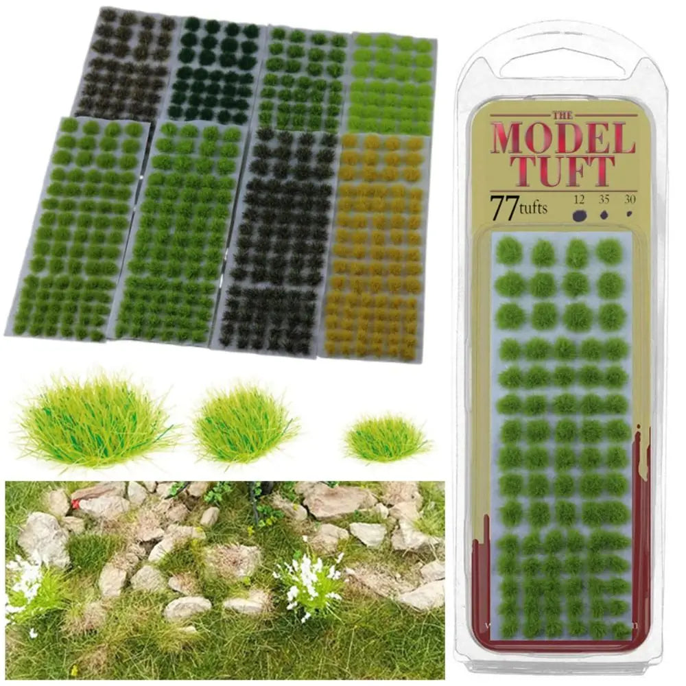 77PCS Mixed Grass Tufts – Wargame & Miniature Scenery Kit Miniature Scenery Kit Axl