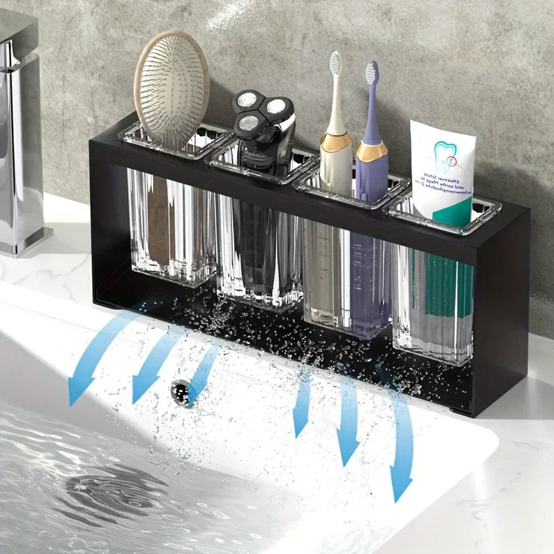 Bathroom Toothbrush & Toothpaste Holder with Drainage Toothbrush Holder Axl