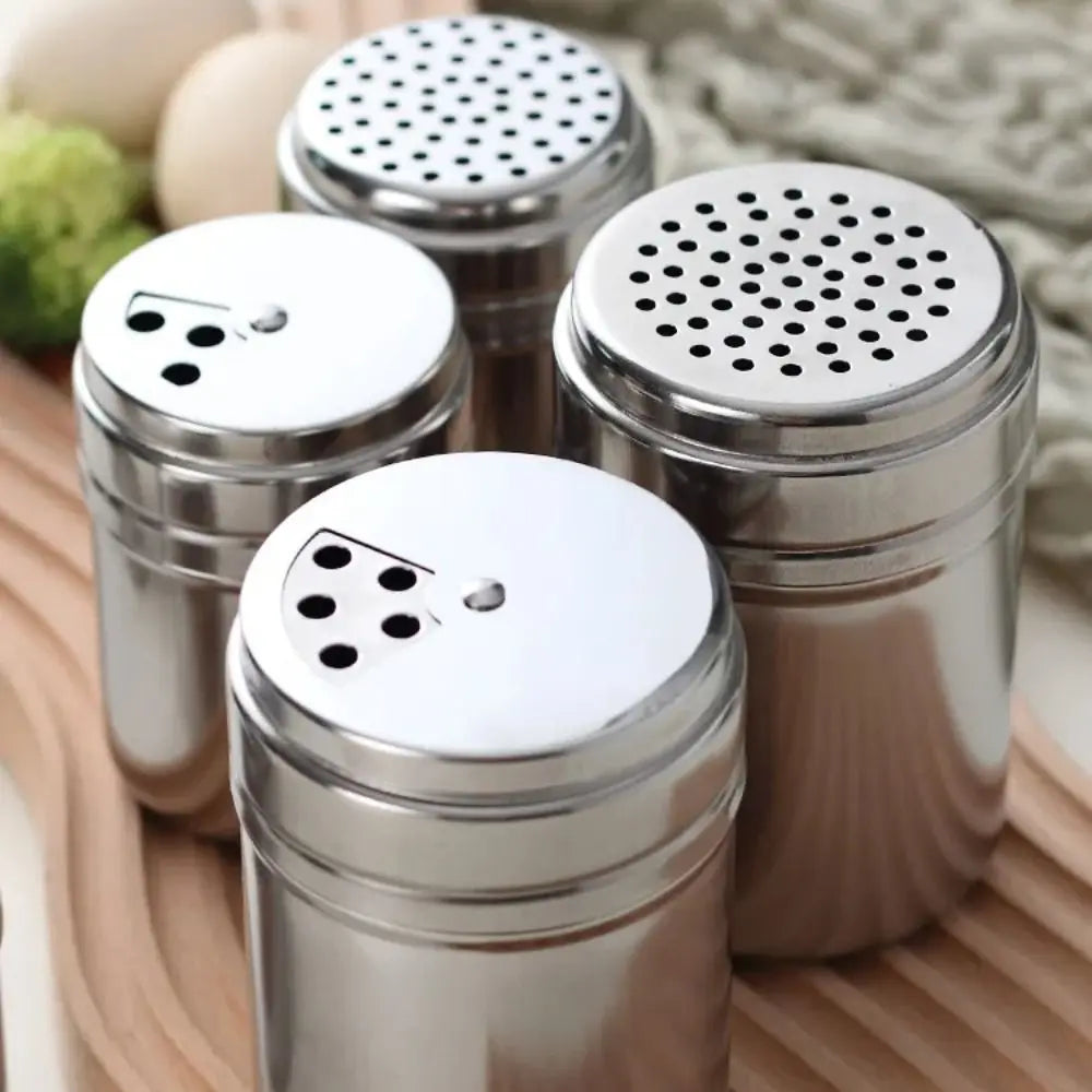 Stainless Steel Spice Shaker – Rotating Lid Salt & Pepper Jar Spice Shaker Jar Axl