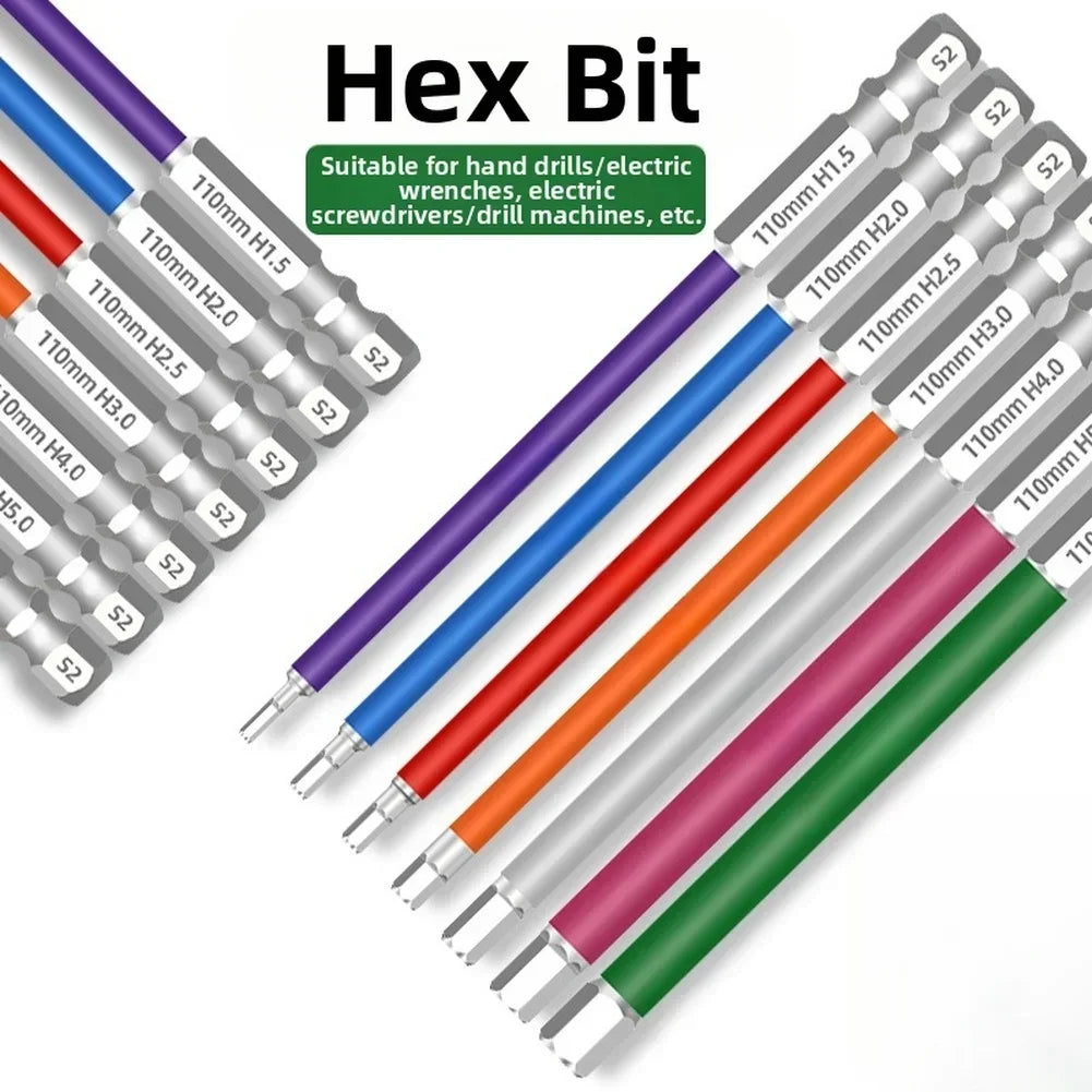 110mm Magnetic Hex Screwdriver Bits Set – 3 or 7 Pcs Screwdriver Bit Set Axl
