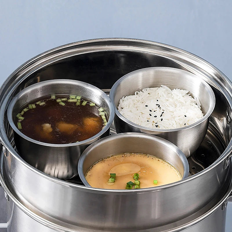 304 Stainless Steel Steamed Egg Bowl with Lid | Food Grade Kitchen Mixing Bowl Axl