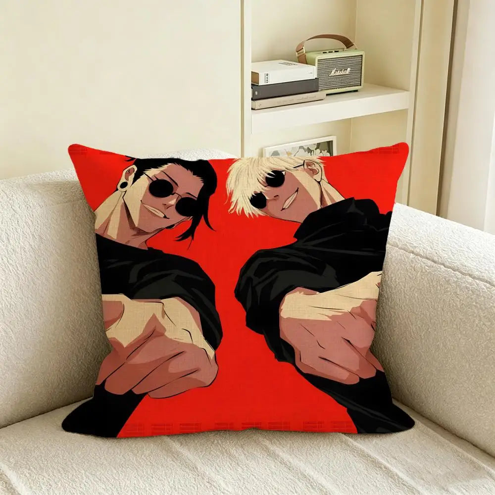 Jujutsu Kaisen Linen Cushion Cover | Anime Pillow Case Sofa Anime Cushion Cover Axl White2 60X60cm
