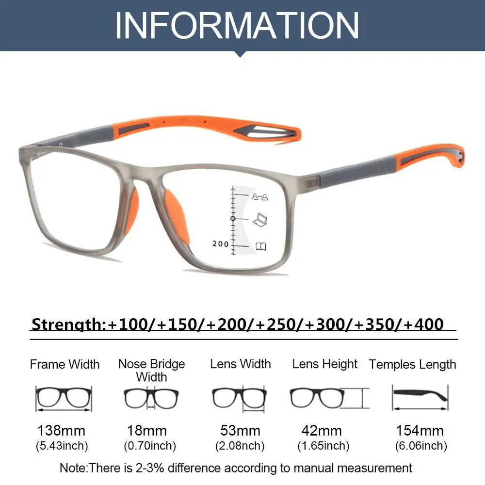 TR90 Progressive Multifocal Reading Glasses | Blue Light Multifocal Reading Glasses Axl
