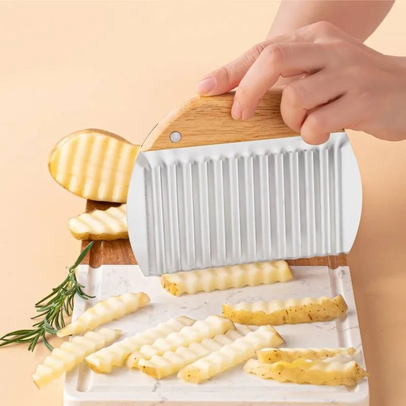 Stainless Steel Dough Cutter & Pastry Scraper | Wavy Blade Pastry Dough Cutter Axl