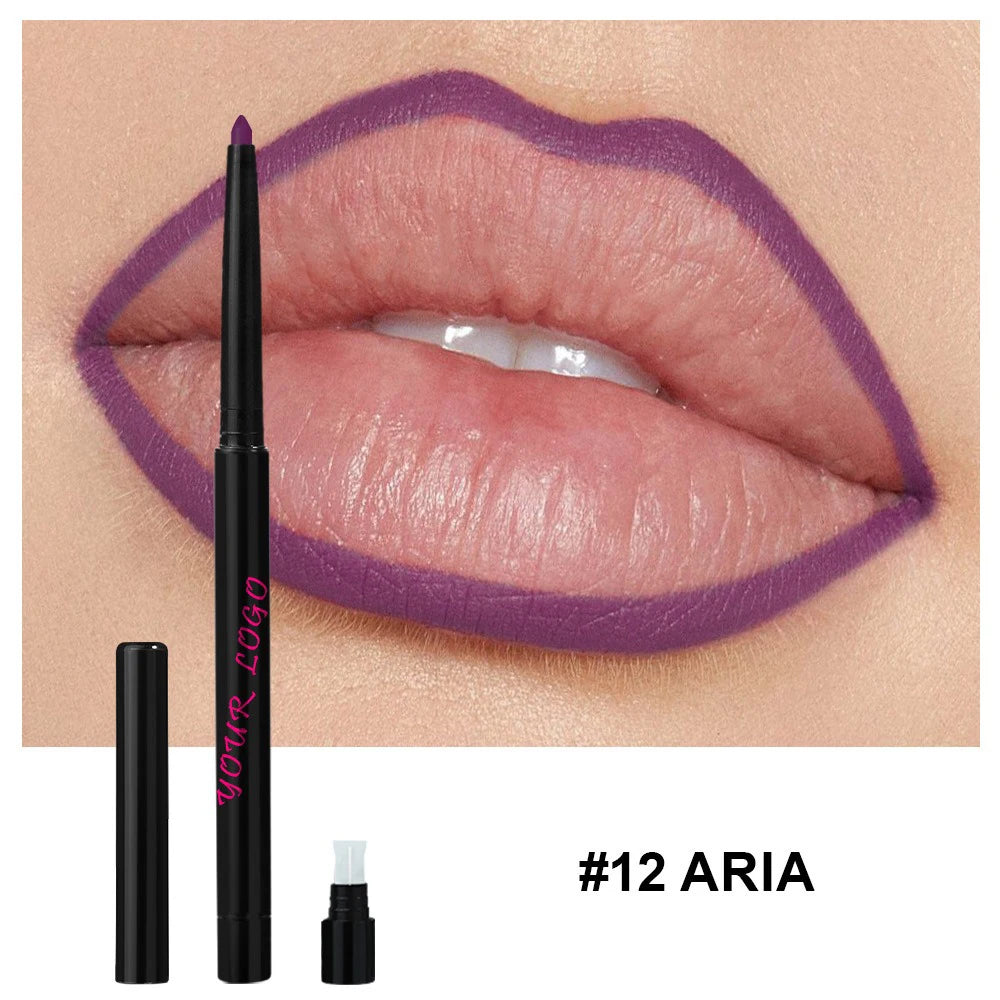 Waterproof Matte Lip Liner Pencil – Vegan, Long-Lasting Lip Liner Pencil Axl 12 40pcs with logo