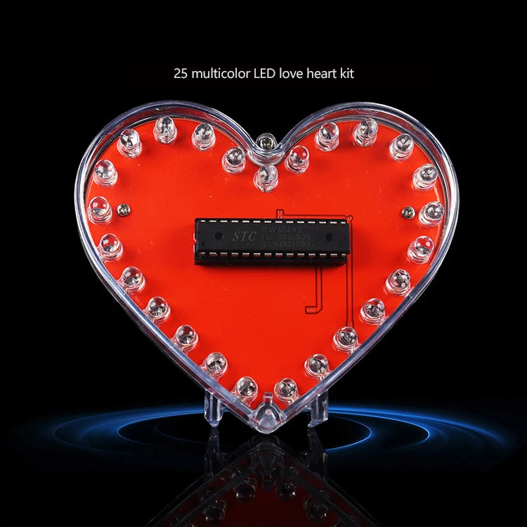 DIY LED Heart Soldering Kit – 25/32 RGB Flowing Light | LOTHYE DIY Electronics Kit Axl
