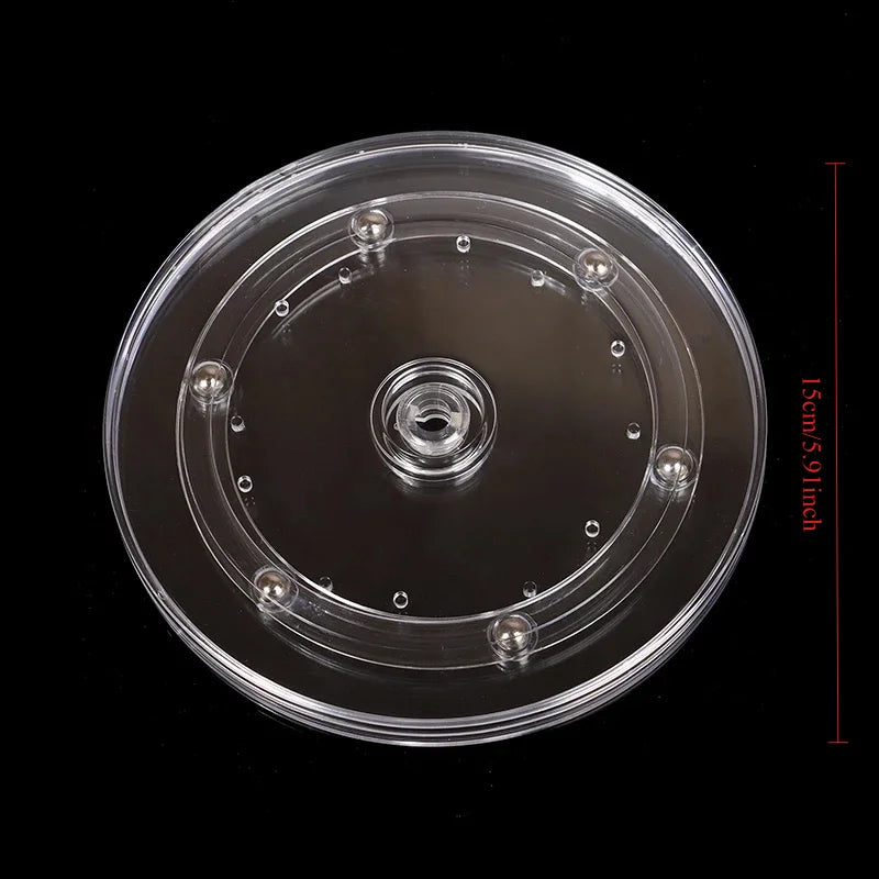 Acrylic 360° Rotating Display Stand – 4" Clear Turntable Base Rotating Display Stand Axl