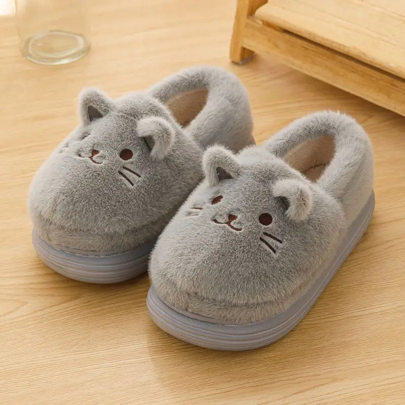 Women's Faux Fur Cat Slippers – Cozy Indoor Slides Size 36–45 Faux Fur Slippers Axl Gray B-loafer 42-43 China Mainland