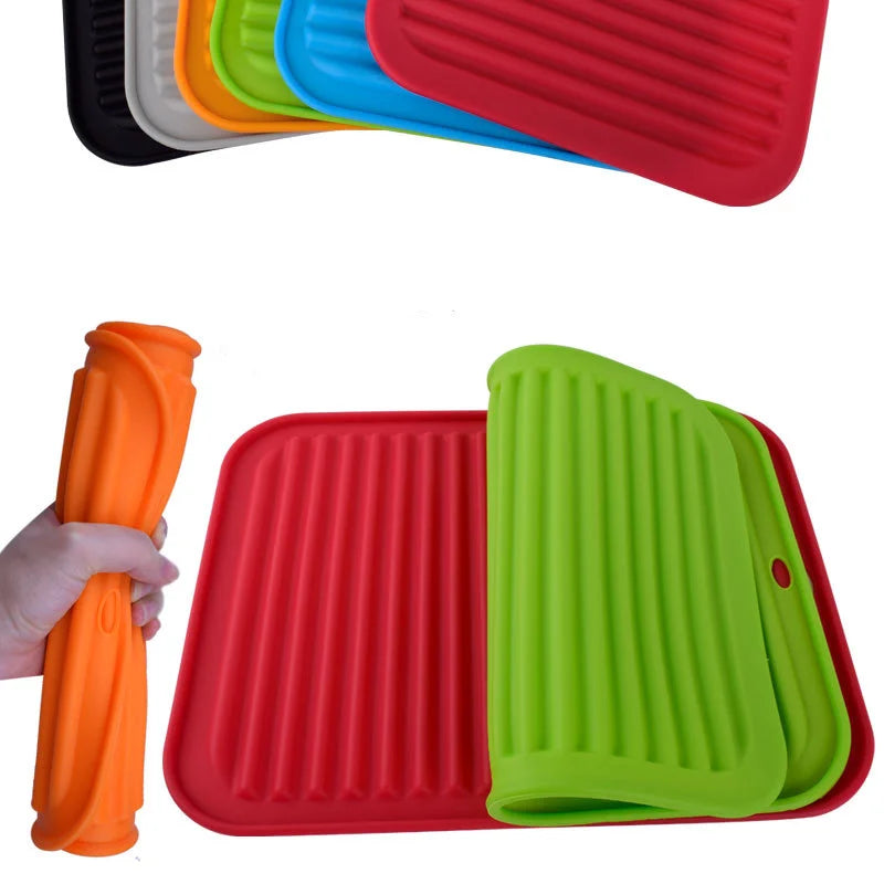 Silicone Dish Drying Mat & Trivet – Heat Resistant Non-Slip Silicone Kitchen Mat Axl