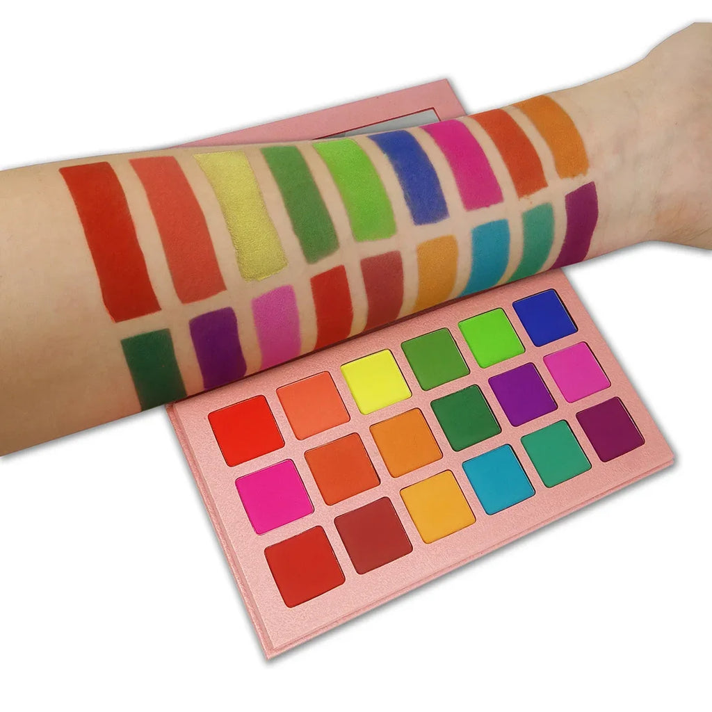 15-Color Vegan Glitter Eyeshadow Palette – Pink Shimmer & Matte Eyeshadow Palette Axl