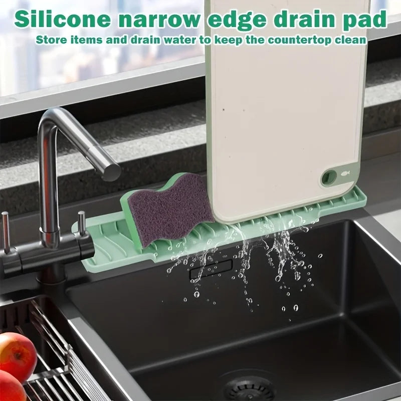Silicone Sink Drain Mat – Anti-Slip Kitchen & Bathroom Drying Silicone Sink Mat Axl