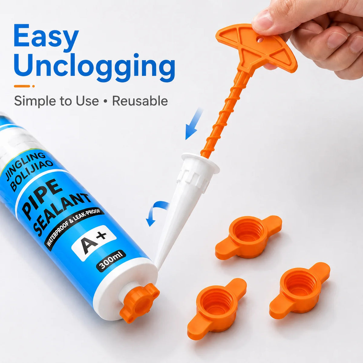 Sealant Nozzle Cleaner & Anti-Dry Caulk Cap Set | DIY Tool Caulking Tool Set Axl